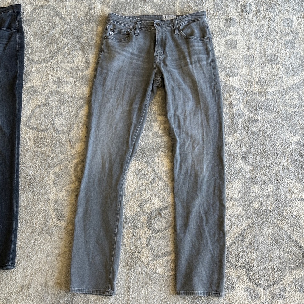 AG Adriano goldschmied Jeans Everett Straight-Leg Jeans Gray Men's l size 30X34